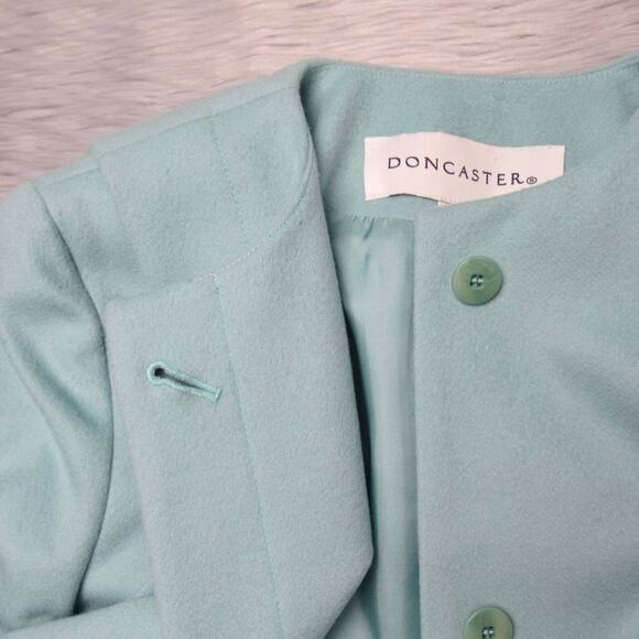 DONCASTER Wool Blend Blazer Light Blue Button Front Jacket Women’s Size 6 - Picture 7 of 12